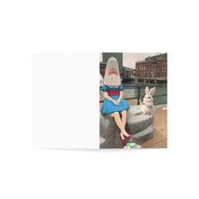 Easter Bunny Taking a Pic of Shark Girl Buffalo Easter Greeting Card