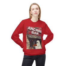 Anchor Bar Buffalo Ghost Crewneck Sweatshirt, Cozy Fall Fashion, Halloween Apparel, Spooky Gift, Unisex Casual Wear Chicken Wings