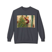 Kevin Decorating His Tree Cozy Unisex Christmas Crewneck Sweatshirt