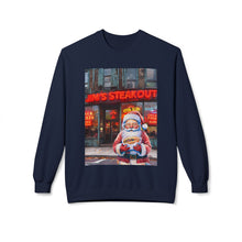 Santa with a Hoagie at Jim's Steakout Unisex Cozy Crewneck Sweatshirt