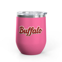 Buffalo Stitched Patch Look Wine Tumbler 12oz Insulated Travel Cup