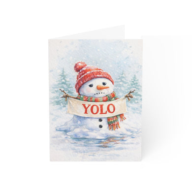 YOLO Snowman Winter Greeting Card