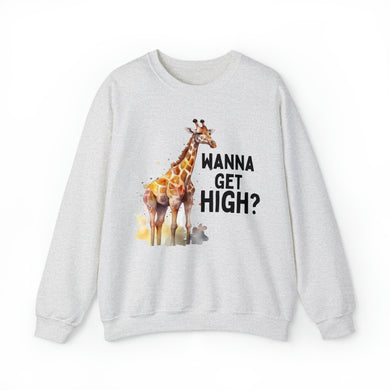 Wanna Get High? Giraffe Unisex Crewneck Sweatshirt