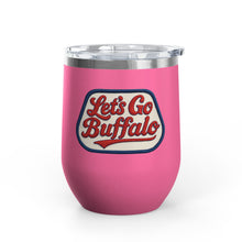 Buffalo Bills Stitched Patch Look Wine Tumbler 12oz Insulated Travel Cup for Wine Lovers, Buffalonians, Bills Fans and Bills Mafia