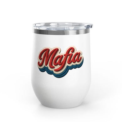 Buffalo Bills Mafia Stitched Patch Look Wine Tumbler 12oz Insulated Travel Cup