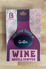 Quitter Silicone Wine Stopper- Choose From 3 Colors