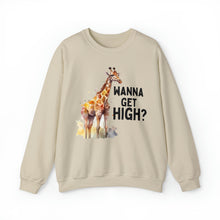 Wanna Get High? Giraffe Unisex Crewneck Sweatshirt
