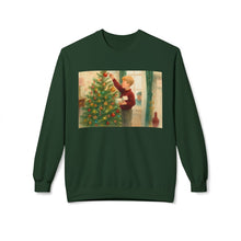 Kevin Decorating His Tree Cozy Unisex Christmas Crewneck Sweatshirt