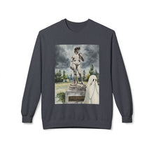 David Statue Shy Buffalo Ghost Crewneck Sweatshirt, Cozy Fall Fashion, Halloween Apparel, Spooky Gift, Unisex Casual Wear