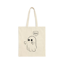 Boo Ghost Cotton Canvas Tote Bag