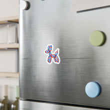 Red, White and Blue Mafia Striped Balloon Animal Dog Vinyl Sticker