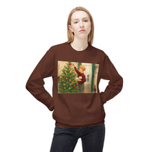 Kevin Decorating His Tree Cozy Unisex Christmas Crewneck Sweatshirt