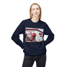 Santa Getting Wings at Duff's Cozy Unisex Christmas Crewneck Sweatshirt