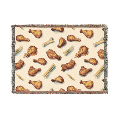 Buffalo Wings and Celery Cozy Woven Fringed Blanket