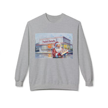 Santa Getting Donuts at Paula's Donuts Unisex Cozy Crewneck Sweatshirt