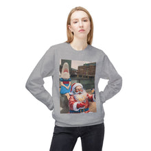 Santa Selfie with Shark Girl Unisex Cozy Crewneck Sweatshirt