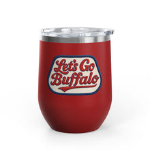 Buffalo Bills Stitched Patch Look Wine Tumbler 12oz Insulated Travel Cup for Wine Lovers, Buffalonians, Bills Fans and Bills Mafia