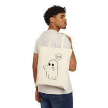 Boo Ghost Cotton Canvas Tote Bag