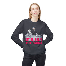 Get In Loser We're Giving Up Mean Girls Ghost Crewneck Sweatshirt, Cozy Fall Fashion, Halloween Apparel, Spooky Gift, Coffin Casual Wear