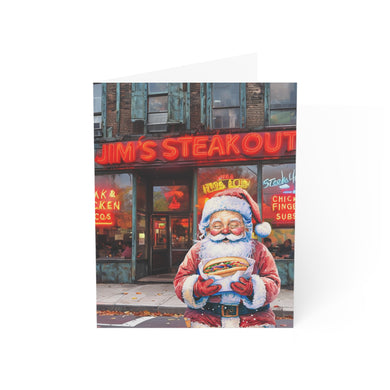 Santa at Jim's Stakeout Buffalo NY Christmas Greeting Card