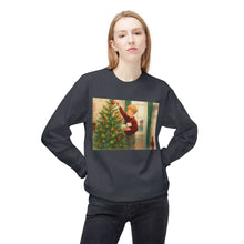 Kevin Decorating His Tree Cozy Unisex Christmas Crewneck Sweatshirt