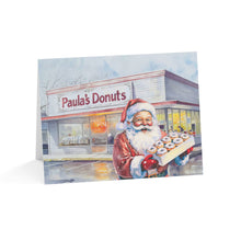Santa Getting a Dozen of Donuts at Paula's Buffalo NY Christmas Greeting Card