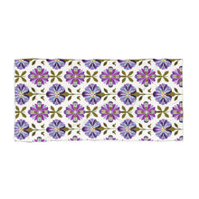 Vintage Purple Floral Patterned Beach Towel