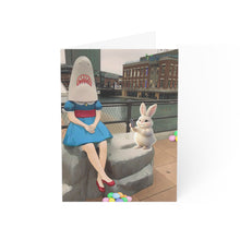Easter Bunny Taking a Pic of Shark Girl Buffalo Easter Greeting Card