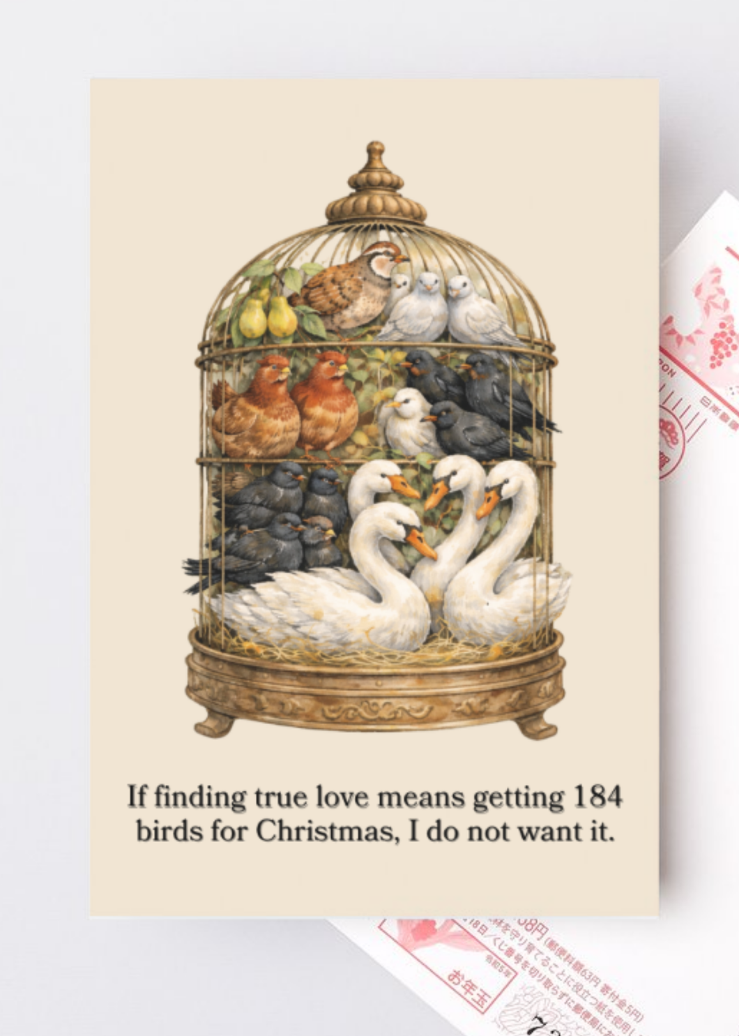 True Love and 184 Birds for Christmas Greeting Card