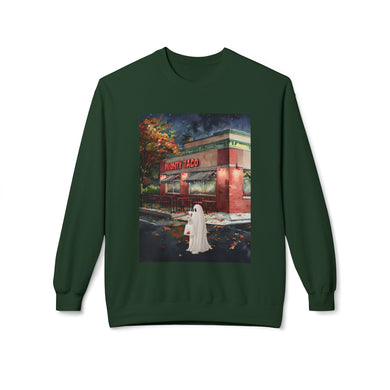 Mighty Taco Buffalo Ghost Crewneck Sweatshirt, Cozy Fall Fashion, Halloween Apparel, Spooky Gift, Unisex Casual Wear