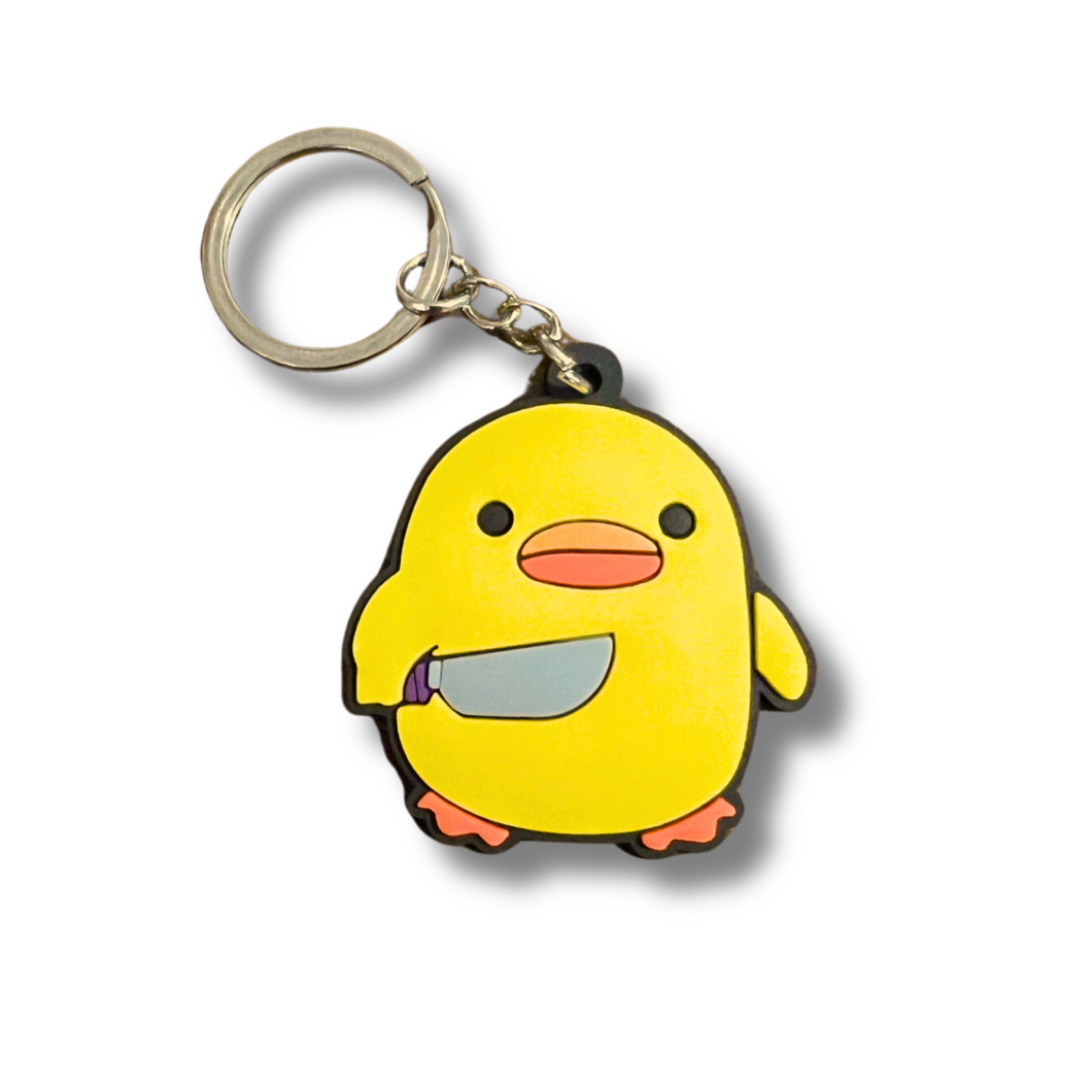 Silicone Keychain- Stabby Duck