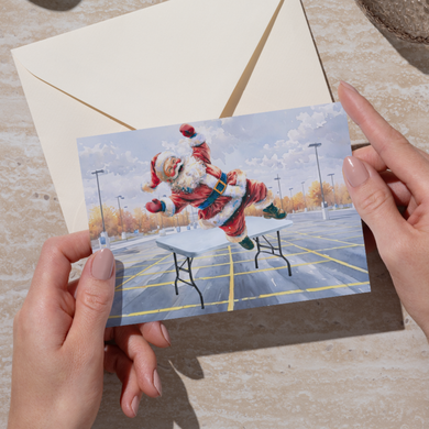 Santa Mafia Tailgate Table Smash Buffalo NY Christmas Greeting Card
