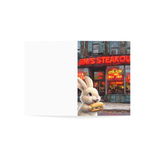 Easter Bunny Getting a Hoagie at Jim's Steakout Easter Greeting Card