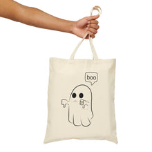 Boo Ghost Cotton Canvas Tote Bag
