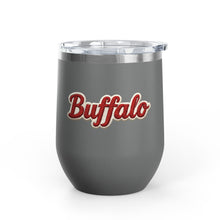 Buffalo Stitched Patch Look Wine Tumbler 12oz Insulated Travel Cup
