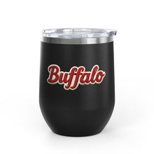 Buffalo Stitched Patch Look Wine Tumbler 12oz Insulated Travel Cup