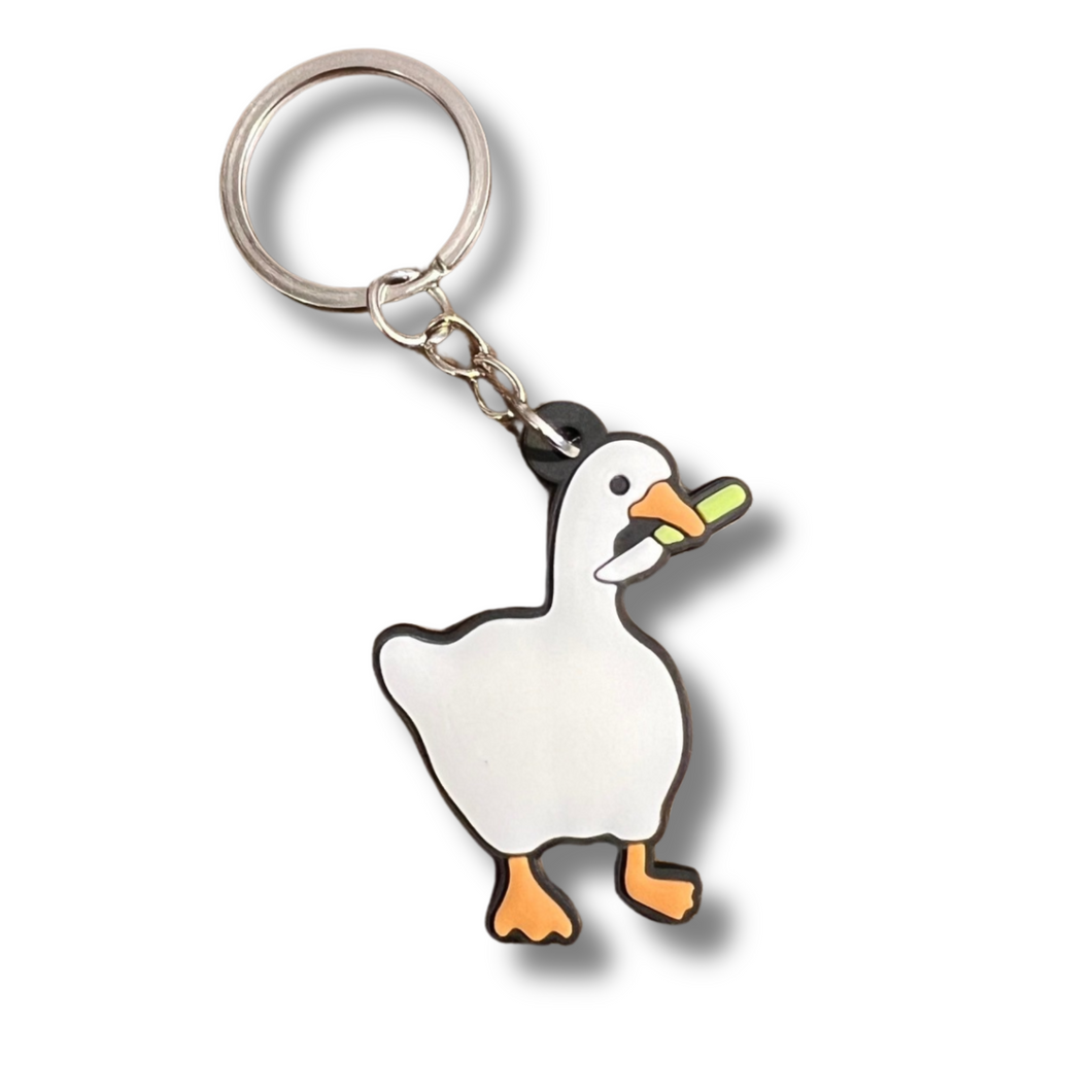 Silicone Keychain- Stabby Goose