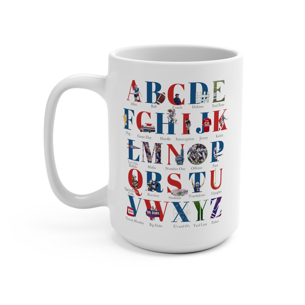 Buffalo Bills ABC's Tall Ceramic Coffee Mug