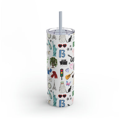 Swiftie Patterned Skinny Matte Straw Tumbler, 20oz