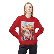 Santa with an Iced Coffee at Tim Horton's Cozy Unisex Christmas Crewneck Sweatshirt
