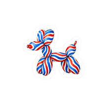 Red, White and Blue Mafia Striped Balloon Animal Dog Vinyl Sticker