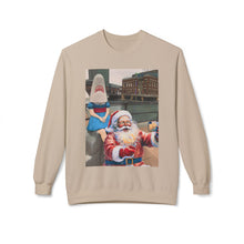 Santa Selfie with Shark Girl Unisex Cozy Crewneck Sweatshirt