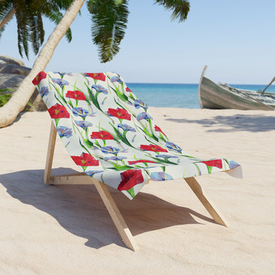 Mosaic Trumpet Floral Patterned Beach Towel