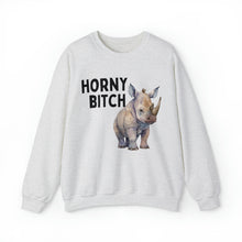 Horny Bitch Rhino Unisex Crewneck Sweatshirt