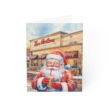 Santa On a Coffee Run to Tim Horton's Buffalo NY Christmas Greeting Card