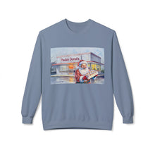 Santa Getting Donuts at Paula's Donuts Unisex Cozy Crewneck Sweatshirt