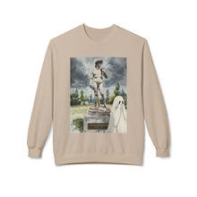 David Statue Shy Buffalo Ghost Crewneck Sweatshirt, Cozy Fall Fashion, Halloween Apparel, Spooky Gift, Unisex Casual Wear