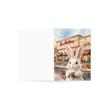 Easter Bunny Getting an Iced Coffee at Tim Horton's Easter Greeting Card