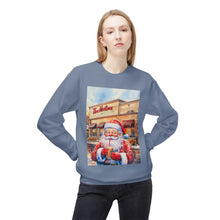 Santa with an Iced Coffee at Tim Horton's Cozy Unisex Christmas Crewneck Sweatshirt