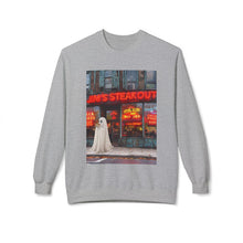 Jim's Steakout Buffalo Ghost Crewneck Sweatshirt, Cozy Fall Fashion, Halloween Apparel, Spooky Gift, Unisex Casual Wear